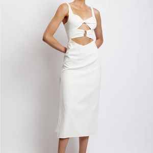 Meshki Serena Cut-out O Ring Linen Dress
